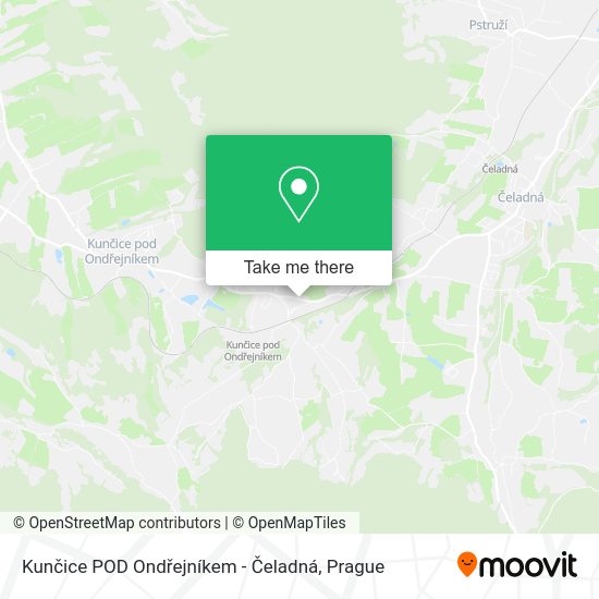 Kunčice POD Ondřejníkem - Čeladná map