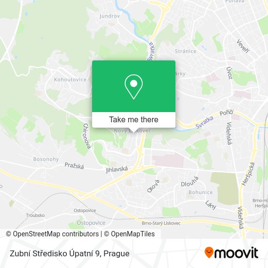 Zubní Středisko Úpatní 9 map