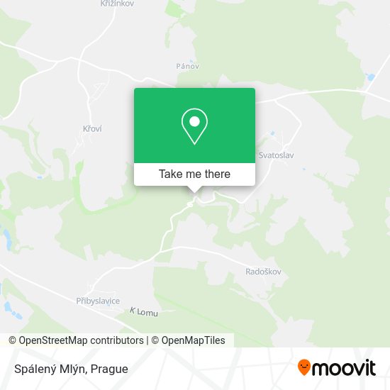 Spálený Mlýn map