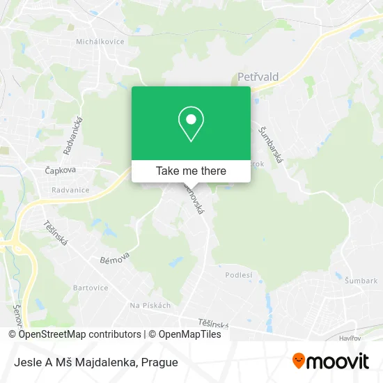 Карта Jesle A Mš Majdalenka