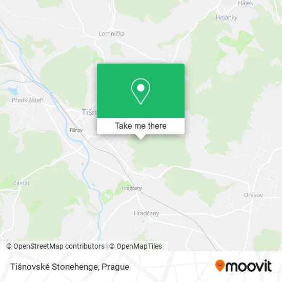 Карта Tišnovské Stonehenge