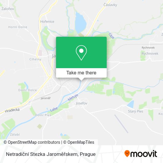 Netradiční Stezka Jaroměřskem map