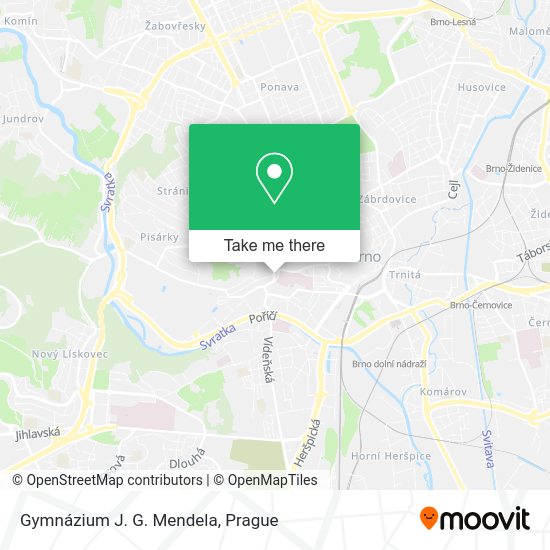 Gymnázium J. G. Mendela map