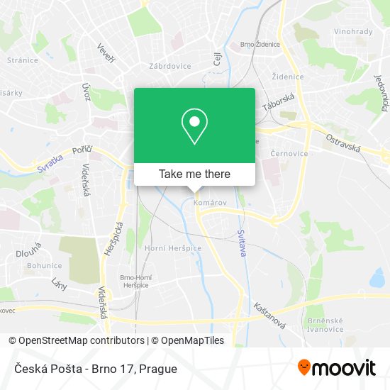 Карта Česká Pošta - Brno 17