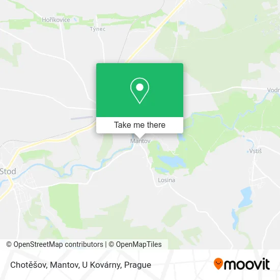 Карта Chotěšov, Mantov, U Kovárny