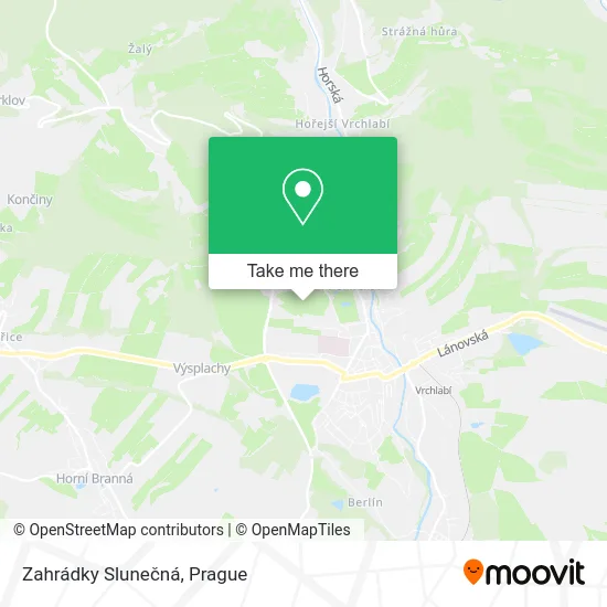 Карта Zahrádky Slunečná