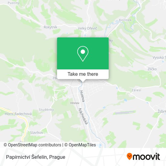 Papírnictví Šefelín map