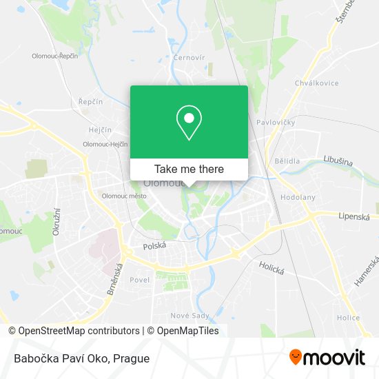 Babočka Paví Oko map