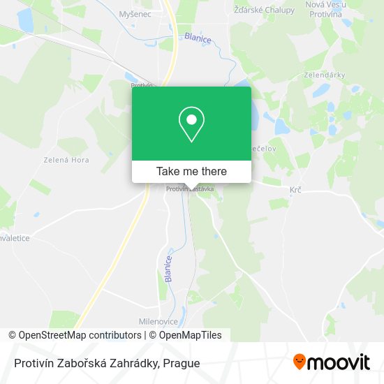 Protivín Zabořská Zahrádky map
