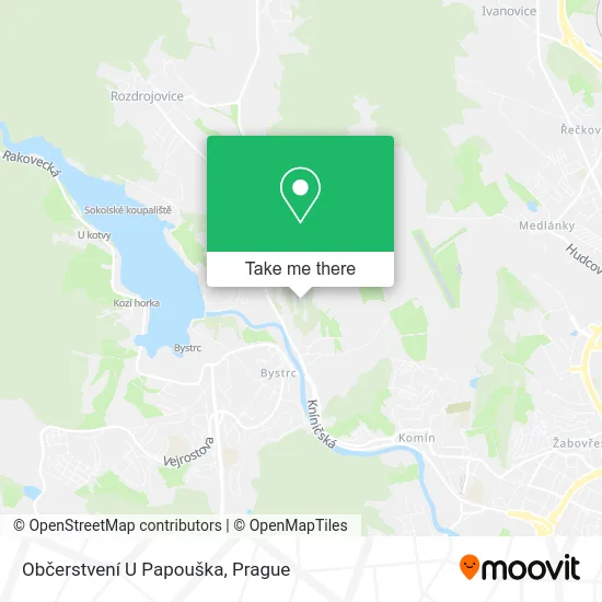 Карта Občerstvení U Papouška
