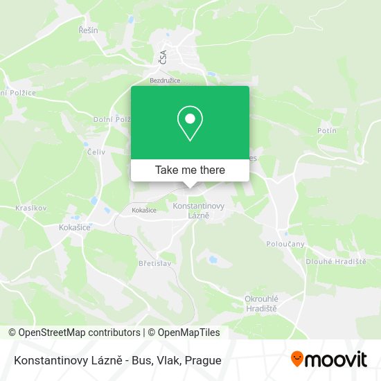 Konstantinovy Lázně - Bus, Vlak map