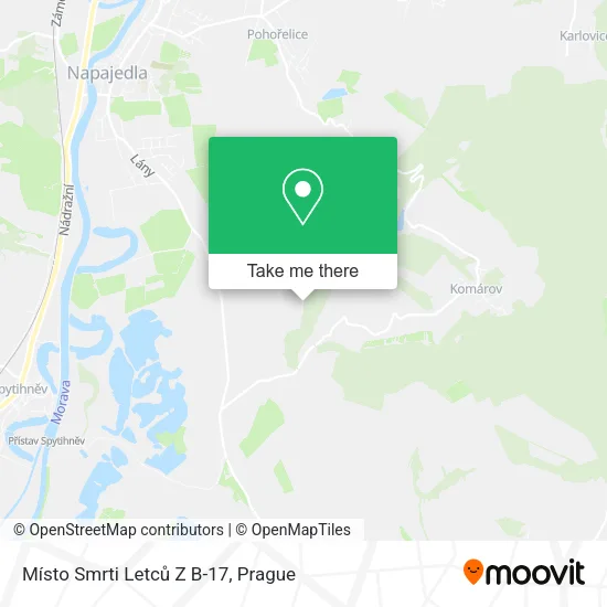 Карта Místo Smrti Letců Z B-17