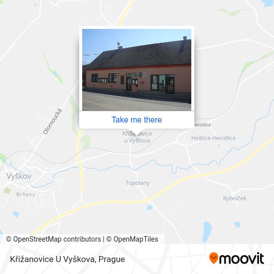 Křižanovice U Vyškova map