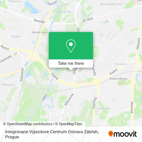 Карта Integrované Výjezdové Centrum Ostrava Zábřeh
