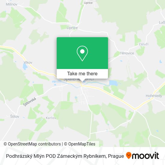 Podhrázský Mlýn POD Zámeckým Rybníkem map