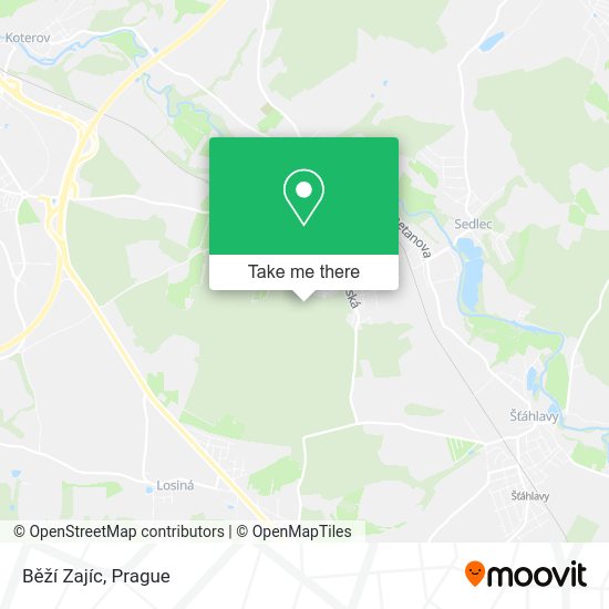 Běží Zajíc map