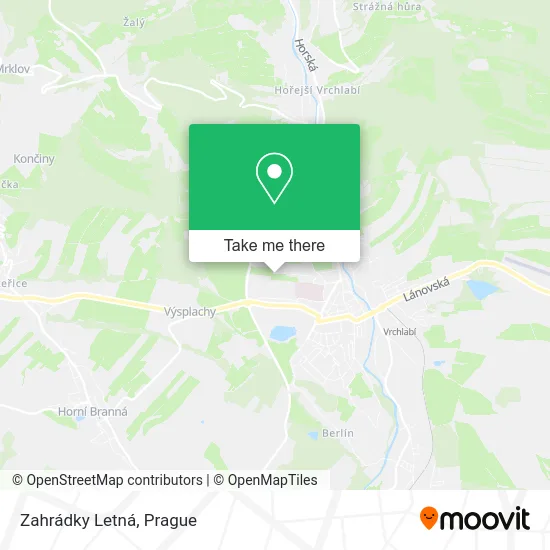 Карта Zahrádky Letná