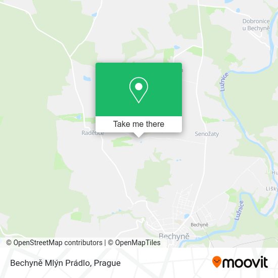 Bechyně Mlýn Prádlo map
