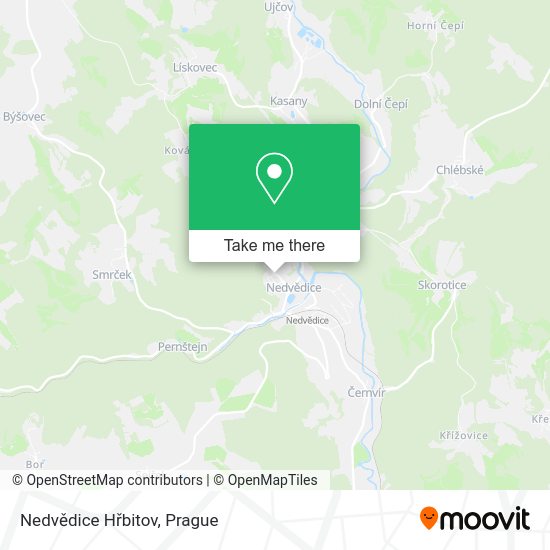 Nedvědice Hřbitov map