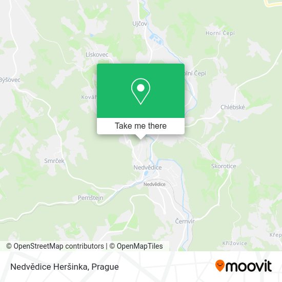 Nedvědice Heršinka map