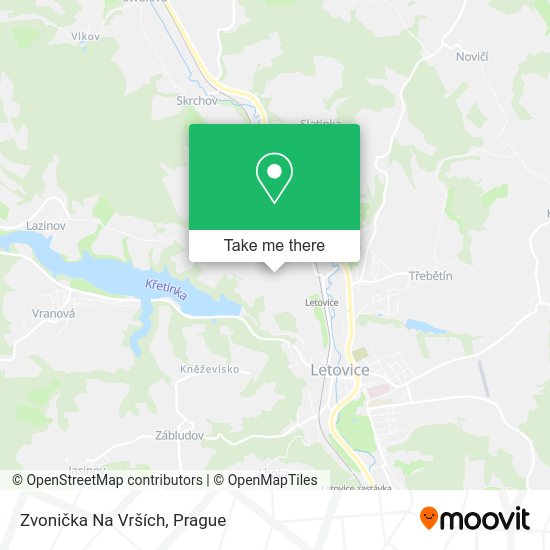 Zvonička Na Vrších map