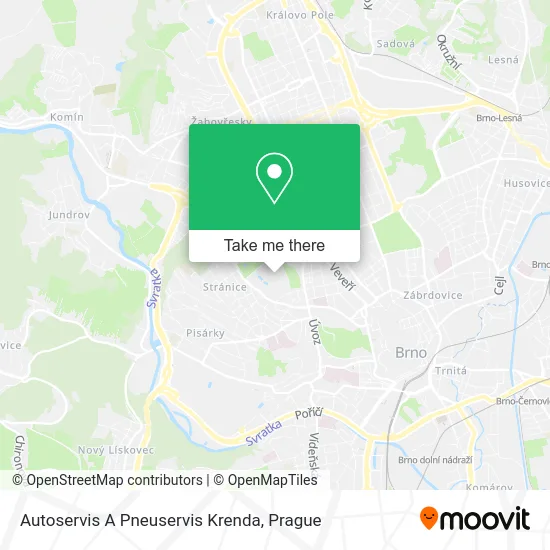 Карта Autoservis A Pneuservis Krenda