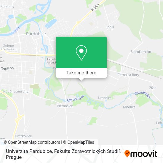 Univerzita Pardubice, Fakulta Zdravotnických Studií map