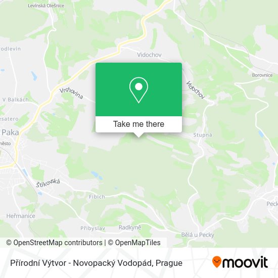 Přírodní Výtvor - Novopacký Vodopád map