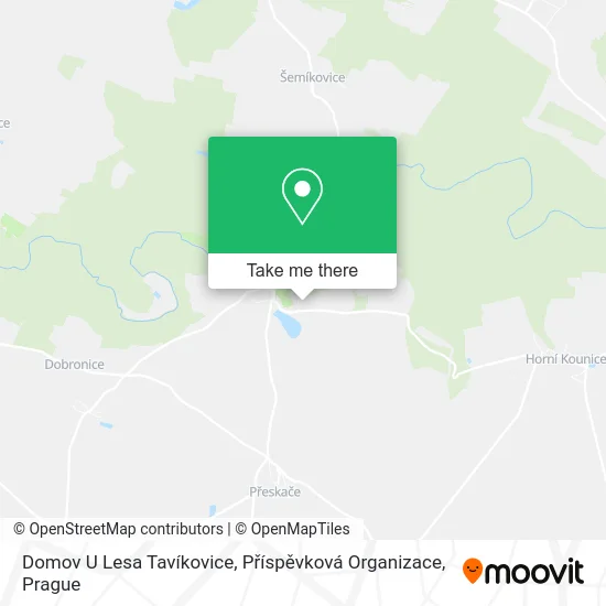 Карта Domov U Lesa Tavíkovice, Příspěvková Organizace