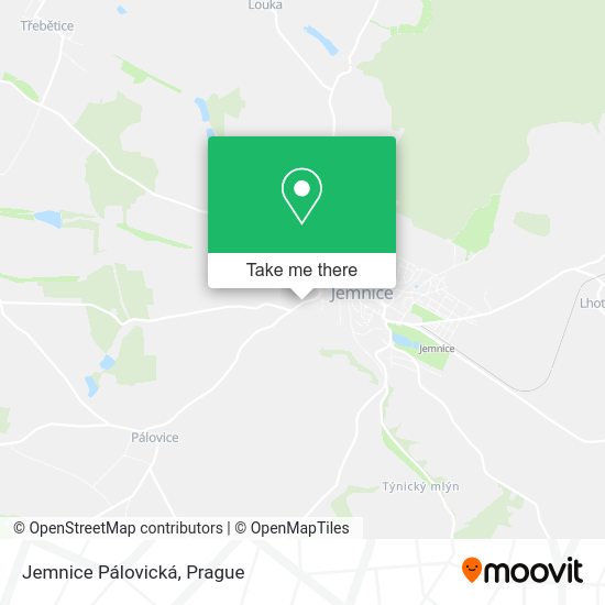 Jemnice Pálovická map