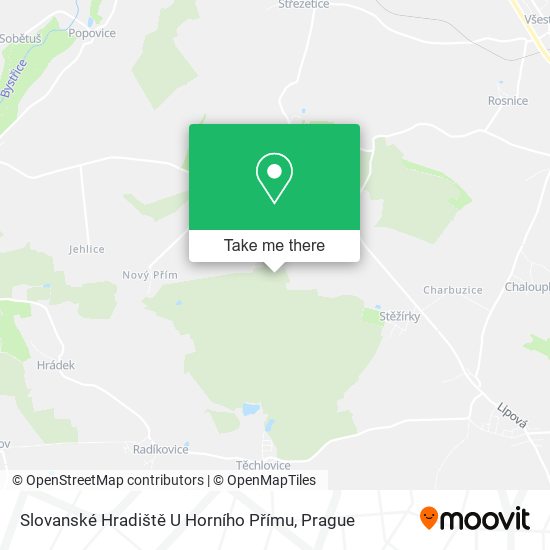 Slovanské Hradiště U Horního Přímu map