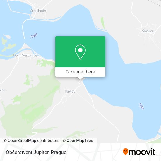 Občerstvení Jupiter map