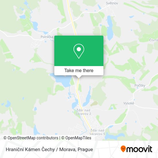 Hraniční Kámen Čechy / Morava map