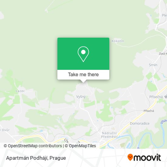 Apartmán Podhájí map