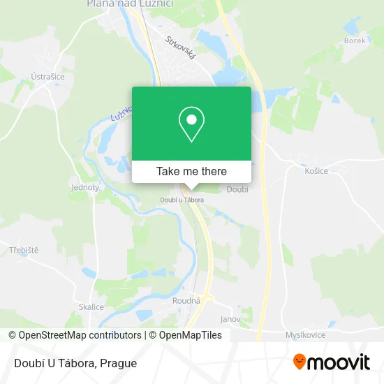 Карта Doubí U Tábora