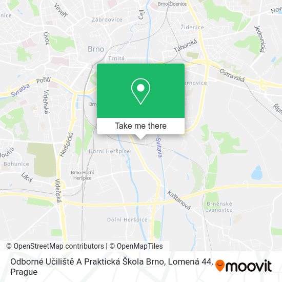 Odborné Učiliště A Praktická Škola Brno, Lomená 44 map