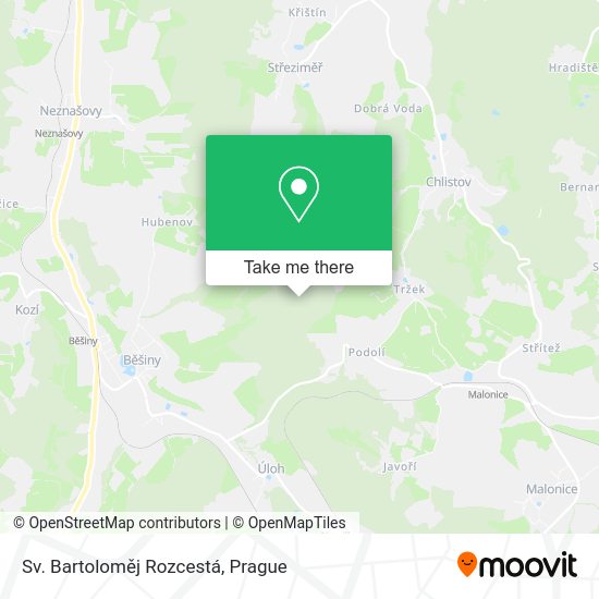 Sv. Bartoloměj Rozcestá map