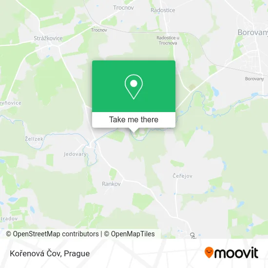 Карта Kořenová Čov