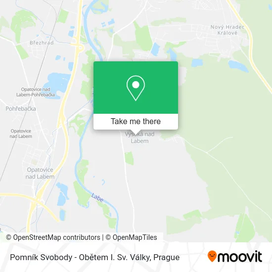 Карта Pomník Svobody - Obětem I. Sv. Války