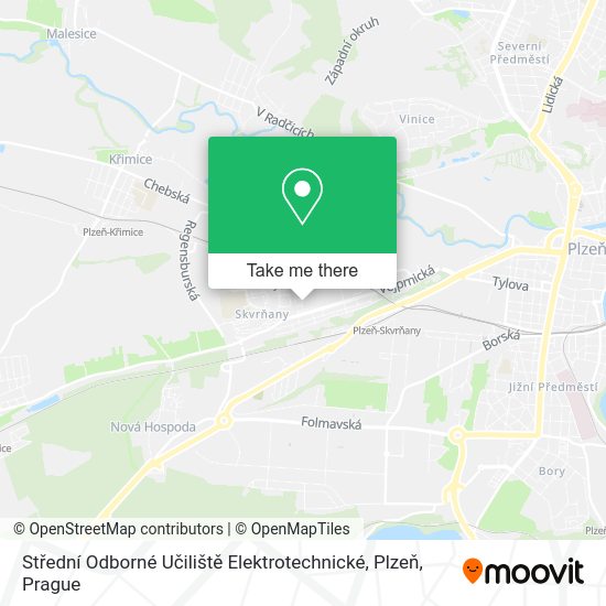 Střední Odborné Učiliště Elektrotechnické, Plzeň map