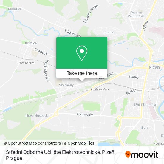 Střední Odborné Učiliště Elektrotechnické, Plzeň map