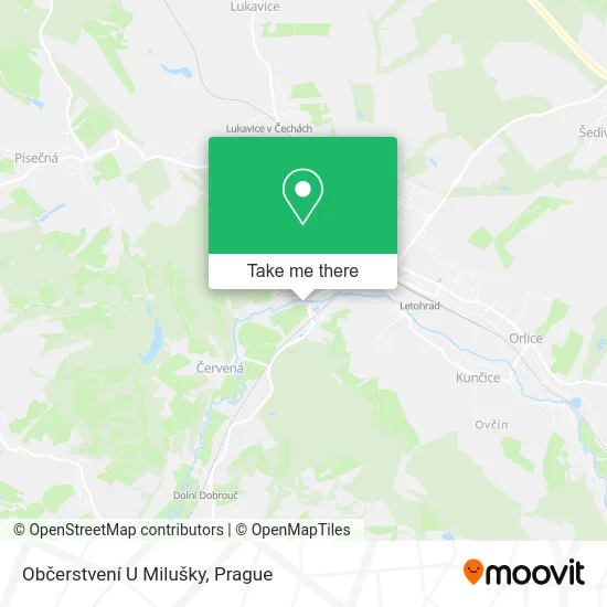 Карта Občerstvení U Milušky