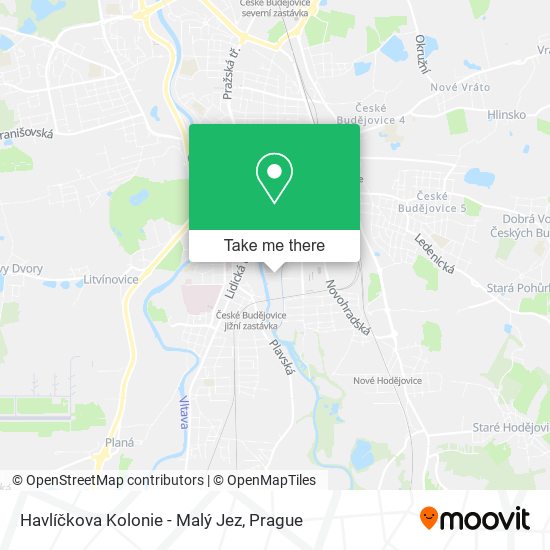 Havlíčkova Kolonie - Malý Jez map