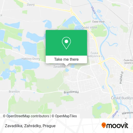 Карта Zavadilka, Zahrádky