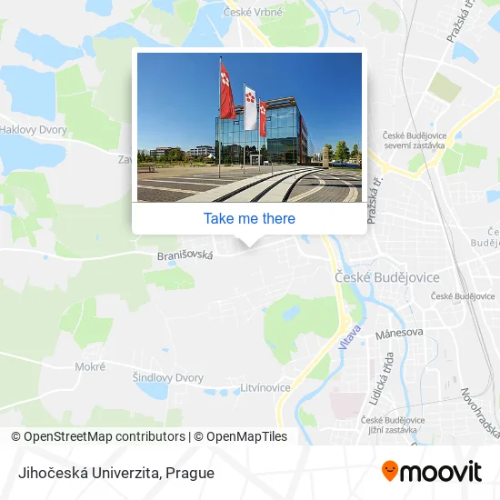 Карта Jihočeská Univerzita
