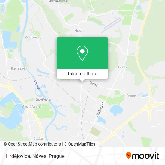 Карта Hrdějovice, Náves
