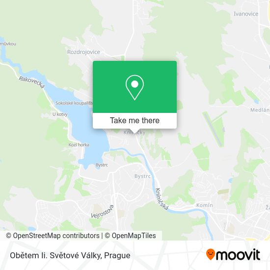 Obětem Ii. Světové Války map