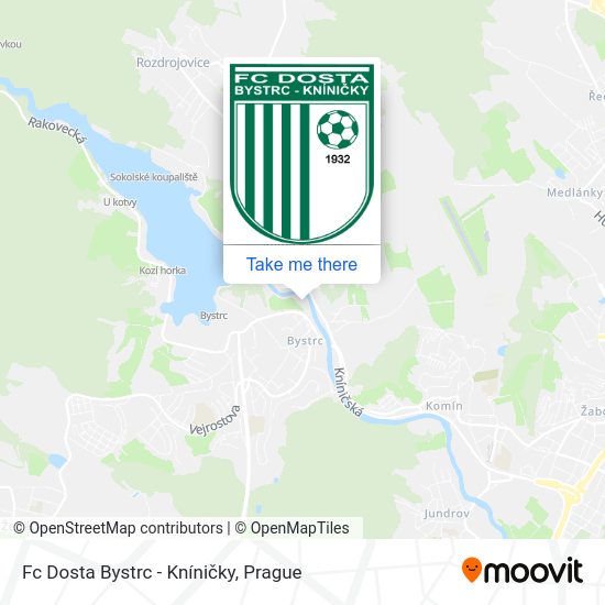 Fc Dosta Bystrc - Kníničky map