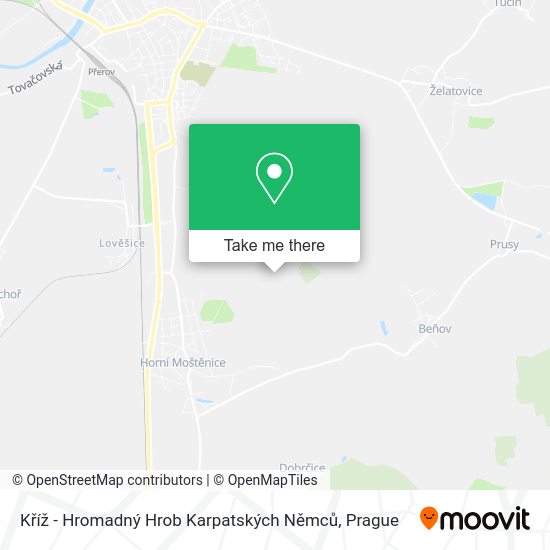 Kříž - Hromadný Hrob Karpatských Němců map