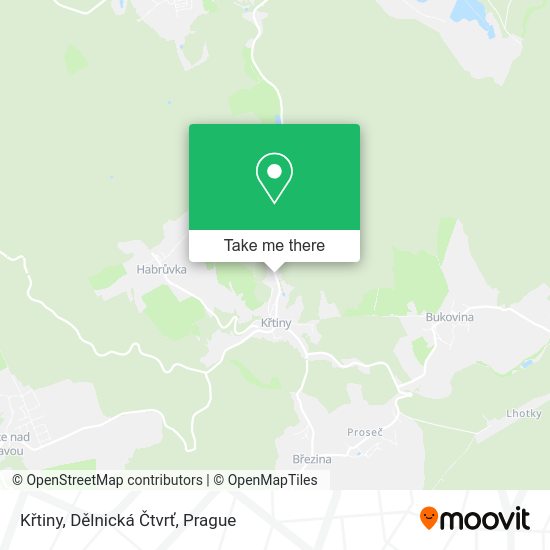 Křtiny, Dělnická Čtvrť map